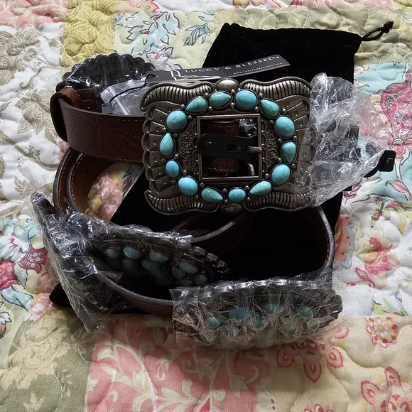 Lucky & Blessed Turquoise and Brown Women\'s Belt AriatÂ® Ladies main image 3